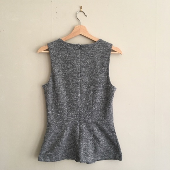 Madewell Peplum Sleeveless Top Heather Grey Size S - Picture 2 of 4